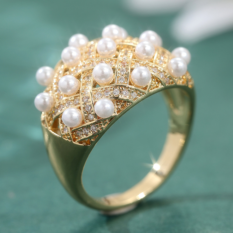 Women's Elegant French Style Plated Ring for Weddings